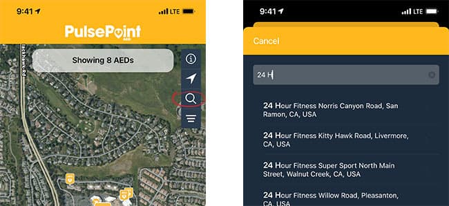 PulsePoint AED Search