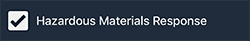 Notification checkbox for Hazardous Materials Response.