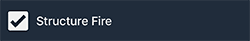 Notification checkbox for Structure Fire.